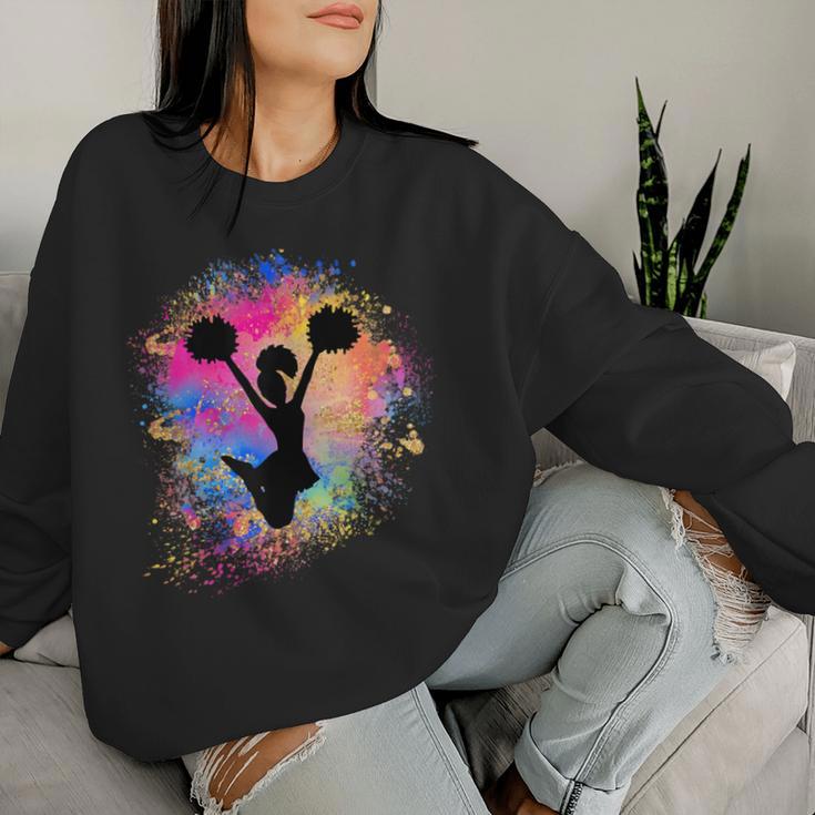 Girls' Rainbow Cheerleader Silhouette Female Cheerleader Sweatshirt Frauen Geschenke für Sie