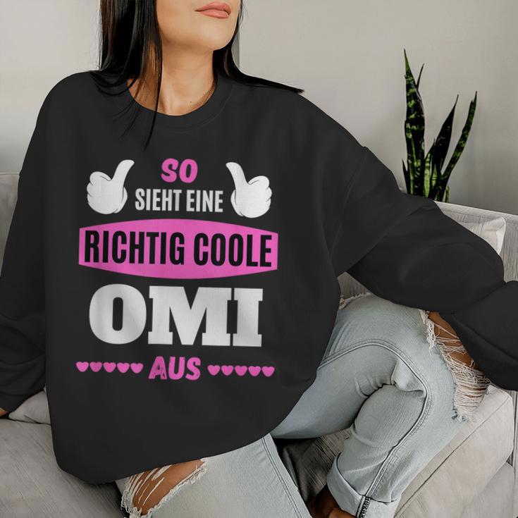 Grandkel Children's Grandma So Sieht Eine Richtig Cool Oma S Sweatshirt Frauen Geschenke für Sie