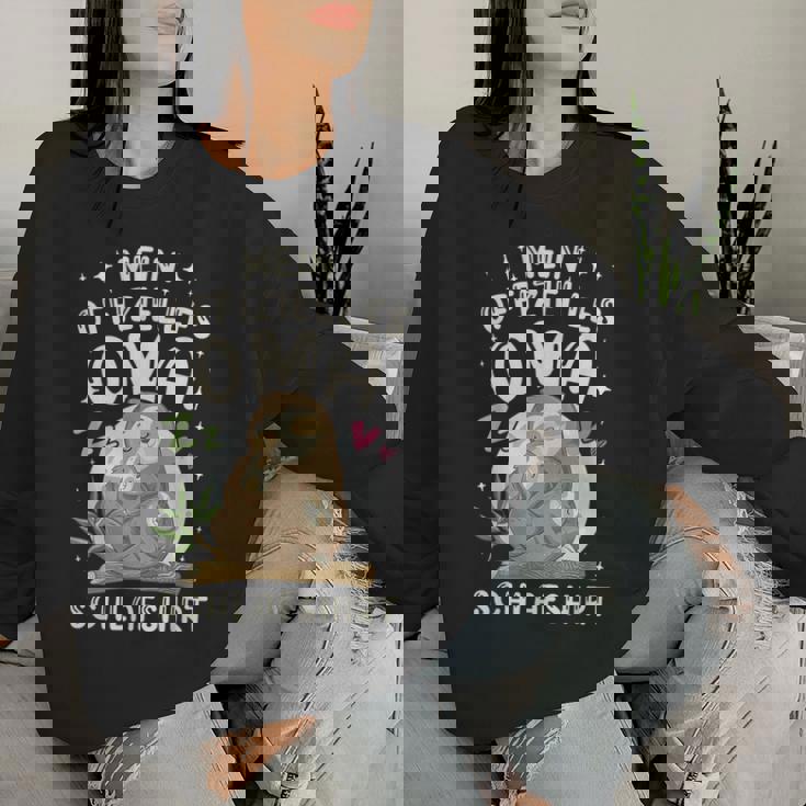 Großmutter & 2 Enkel Offizielles Oma Schlaf Faultier Sweatshirt Frauen Geschenke für Sie