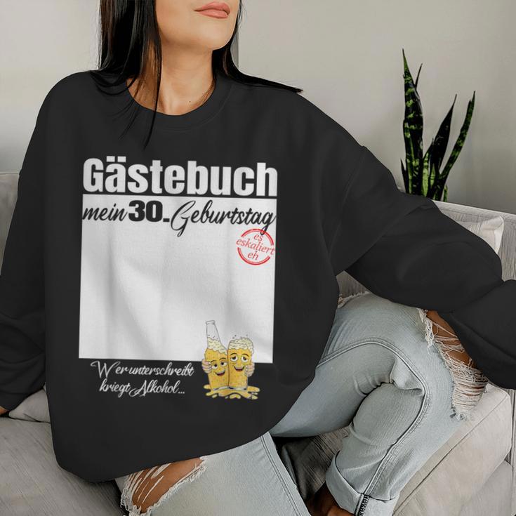 Guest Book 30Th Birthday Who Signs Beers Sweatshirt Frauen Geschenke für Sie