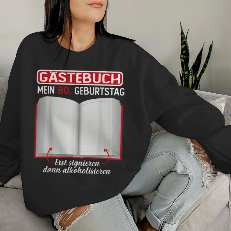 Guest Book 80Th Birthday Decoration Man Woman 80Th Birthday Sweatshirt Frauen Geschenke für Sie