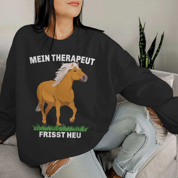 Haflinger Horse Mein Therapeut Feats Hay Sweatshirt Frauen Geschenke für Sie