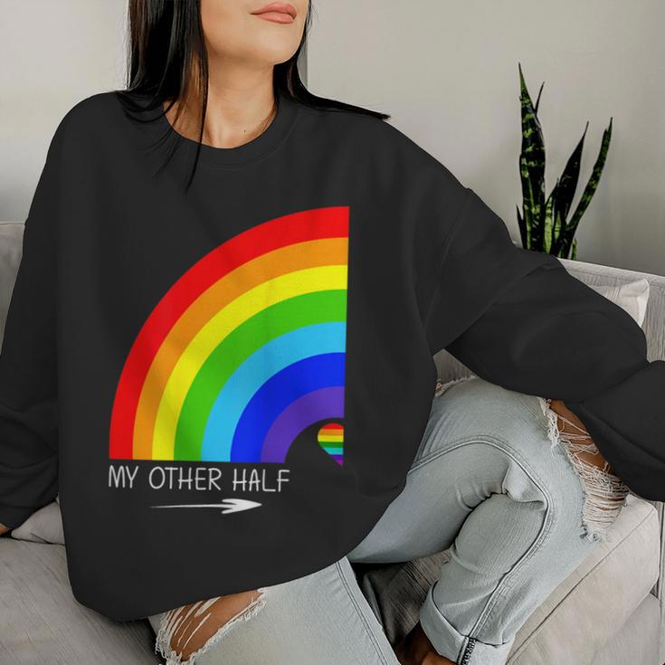 My Other Half Gay Couple Rainbow Pride Cool Lgbt Sweatshirt Frauen Geschenke für Sie