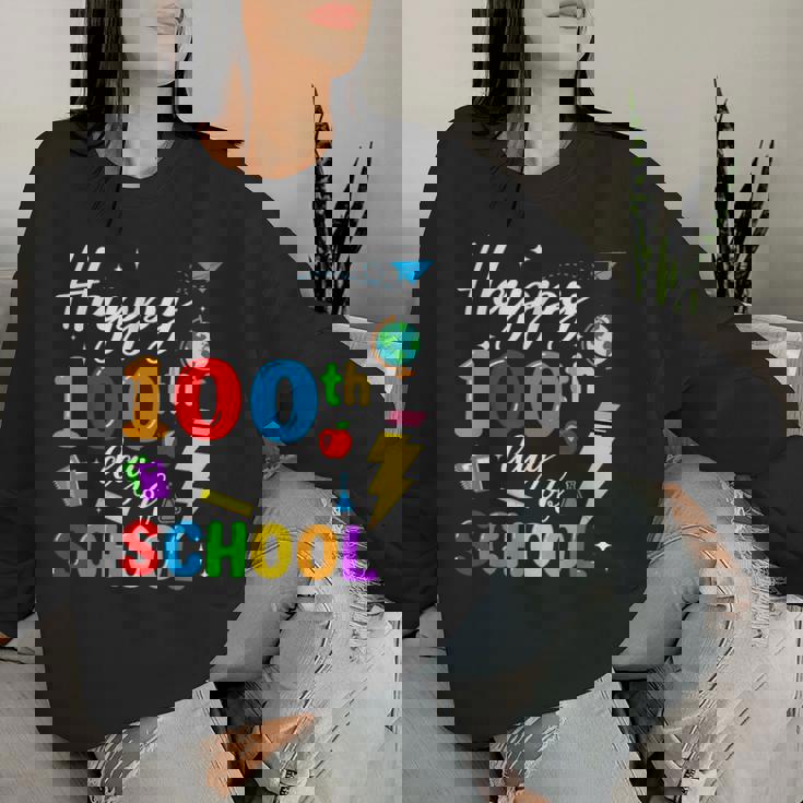 Happy 100 Days Of School Boys Girls 100Th Day Of School Women Sweatshirt Gifts for Her Happy 100 Days Of School Boys Girls 100Th Day Of School Women Sweatshirt Gifts for Her