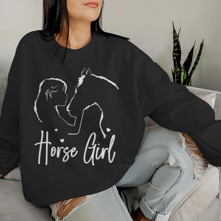 Horse & Rider Horse Girl Riding Girls Women's S Sweatshirt Frauen Geschenke für Sie