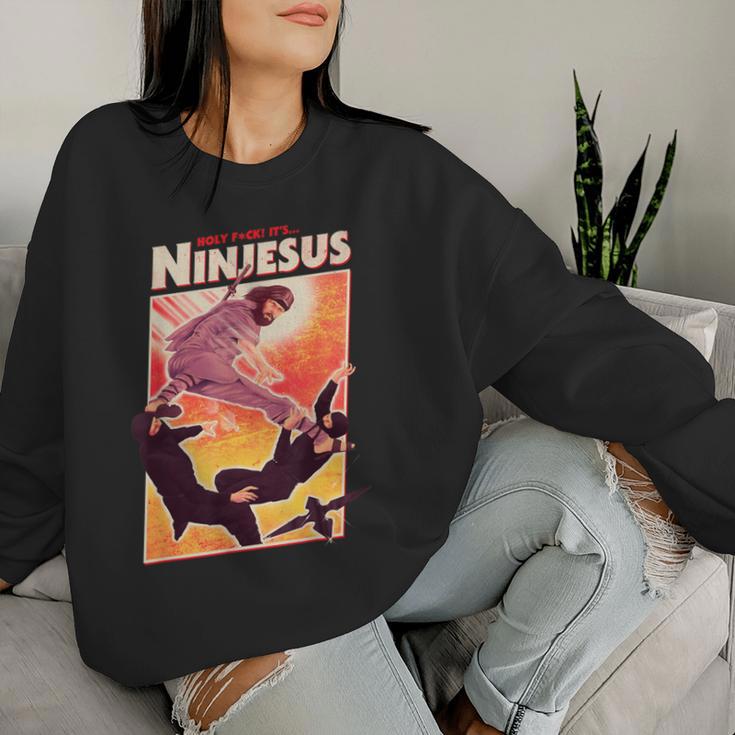 It's Ninjesus 80S Action Film Parody Christian Jesus Sweatshirt Frauen Geschenke für Sie