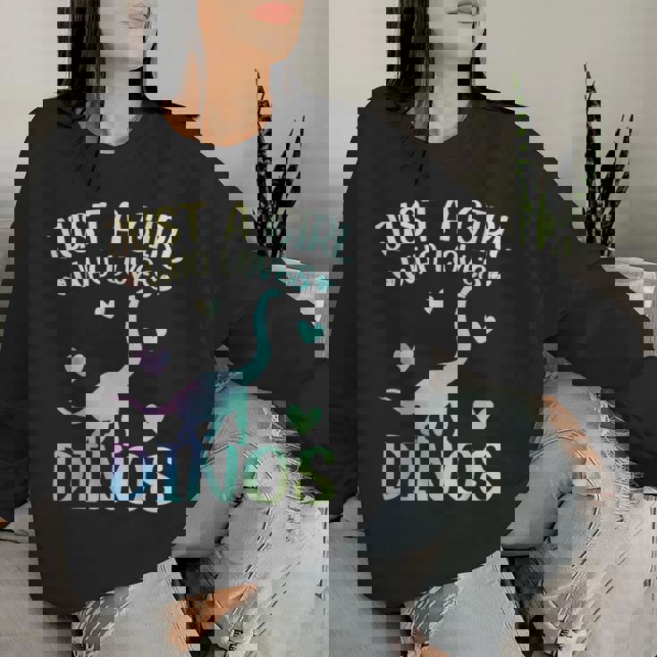 Just A Girl Who Loves Dinos La Chica De Los Dinosaurios Sudadera Mujer Regalos para ella