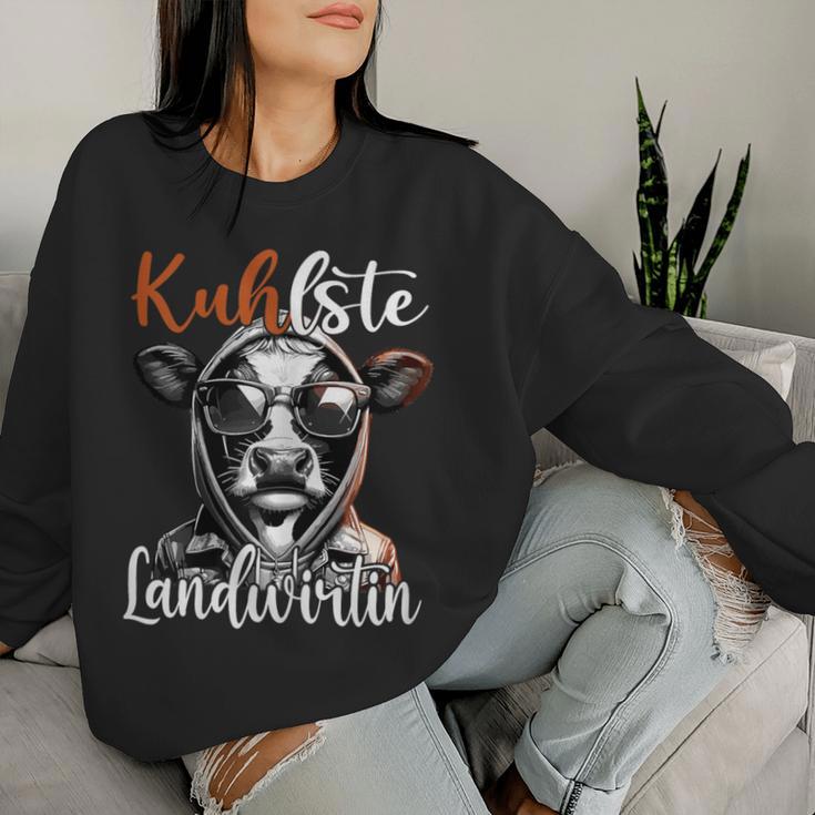 Kuhlste Landwirtin Für Landwirt Women's Farmer Cow Sweatshirt Frauen Geschenke für Sie