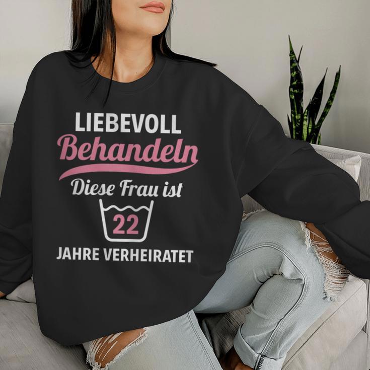 Ladies 22 Years Married Woman Bronze Wedding Anniversary 22Nd Wedding Anniversary Sweatshirt Frauen Geschenke für Sie