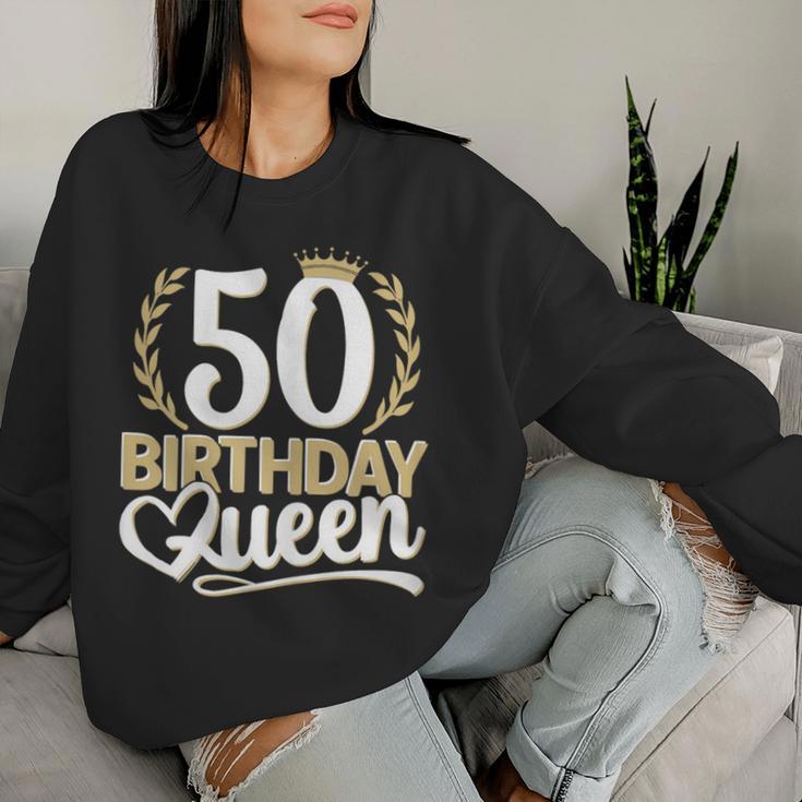 Ladies 50Th Birthday Woman 50S Birthday Birthday Queen 50 Sweatshirt Frauen Geschenke für Sie