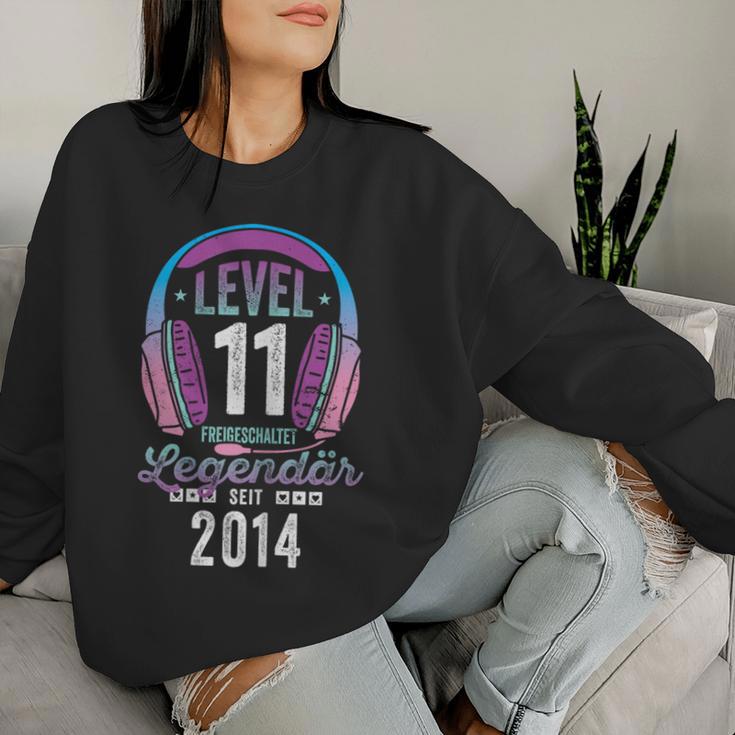 Level 11 Jahre Mädchen Geburtstag Gamer Girl Zockerin 2014 Sweatshirt Frauen Geschenke für Sie