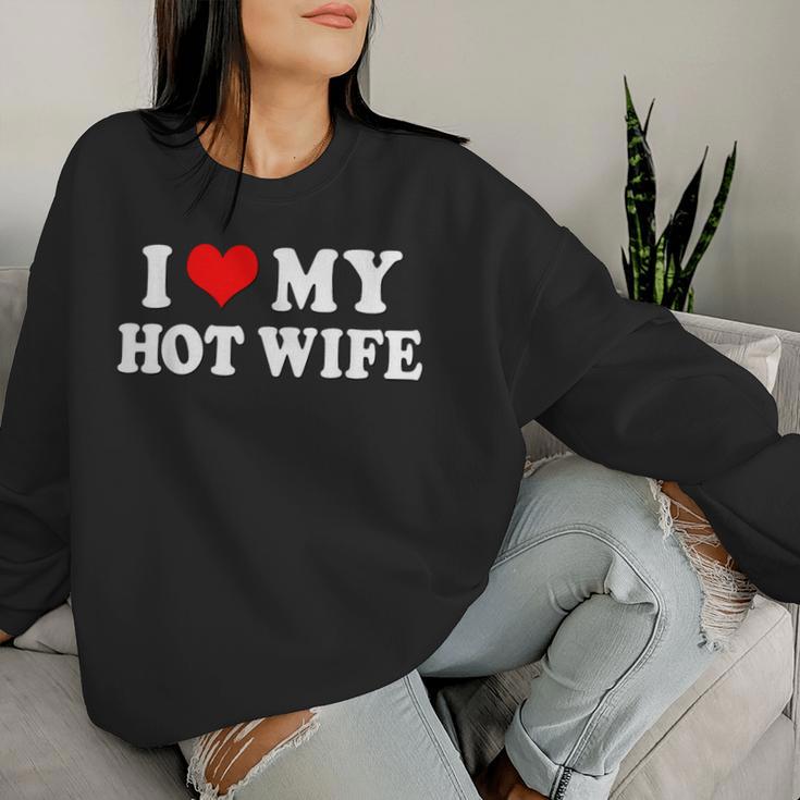 I Love My Hot Wife I My Heart Hot Wife Matching Set Sweatshirt Frauen Geschenke für Sie