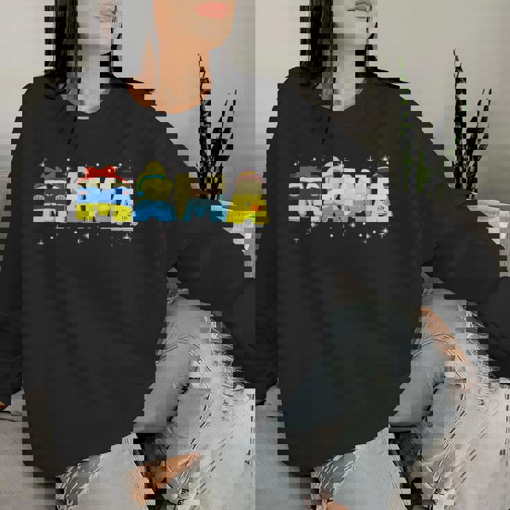 Mama Mom And Dad Birthday Princess Girl Family Matching Women Sweatshirt Gifts for Her