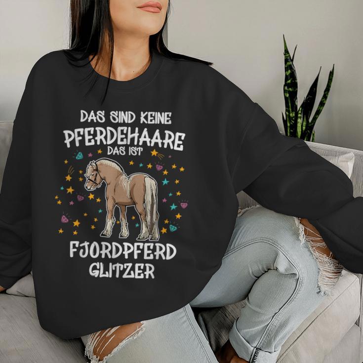 Norwegian Fjord Horse Glitter Horse Riding Fjordi Sweatshirt Frauen Geschenke für Sie