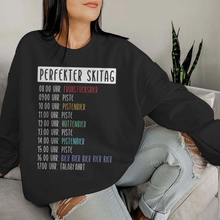 Perfect Ski Day Piste Beer Ski Holiday Après Ski Skier Sweatshirt Frauen Geschenke für Sie