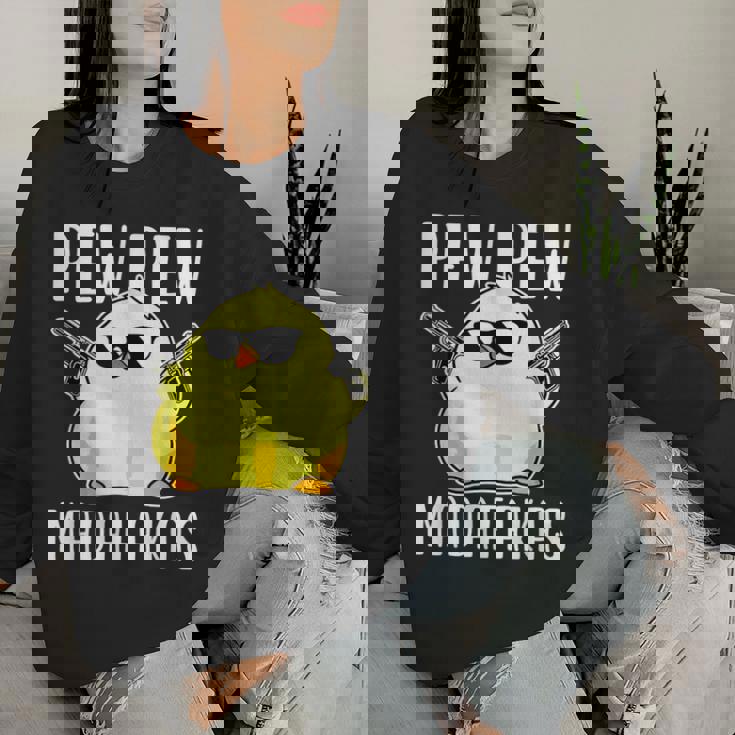 Pew Pew Madafakas Crazy Chicken Gun Regalos Divertidos Sudadera Mujer Regalos para ella