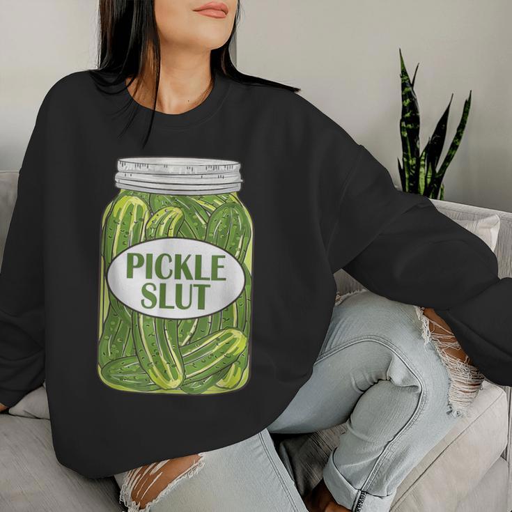 Pickle A Girl Who Loves Pickles Canning Food Quote Sweatshirt Frauen Geschenke für Sie