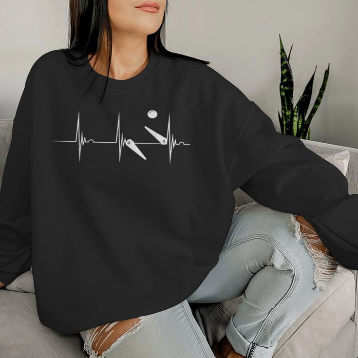 Pinball Heartbeat Flipper Automatic Ekg Pulsschlag Sweatshirt Frauen Geschenke für Sie