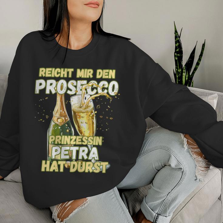 Prosecco Women's With Saying Jga First Name Petra Sweatshirt Frauen Geschenke für Sie