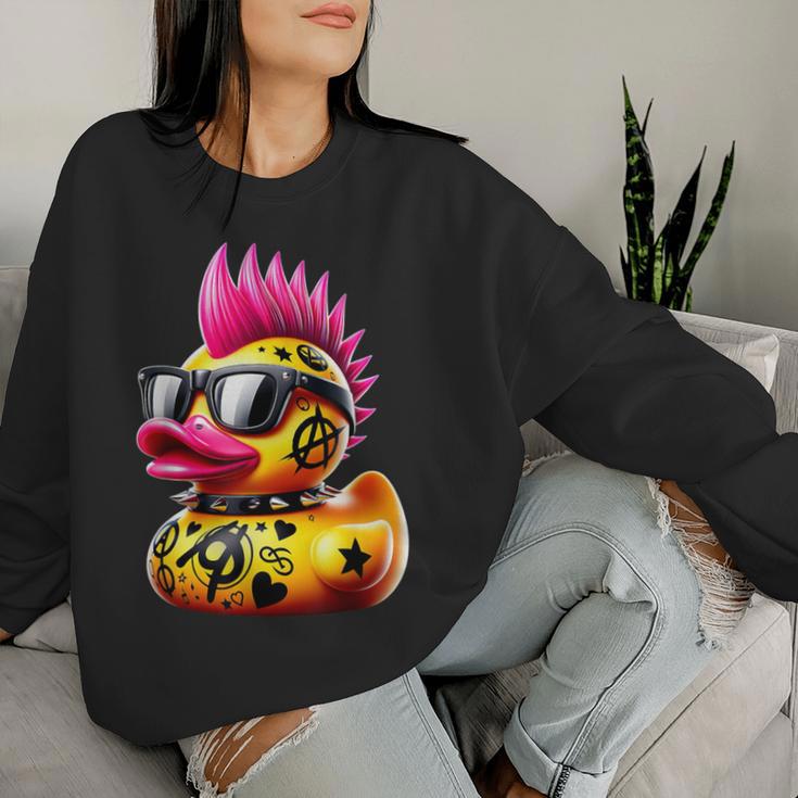 Punk Duck Duckling Punk Rocker Animal Lover Sweatshirt Frauen Geschenke für Sie