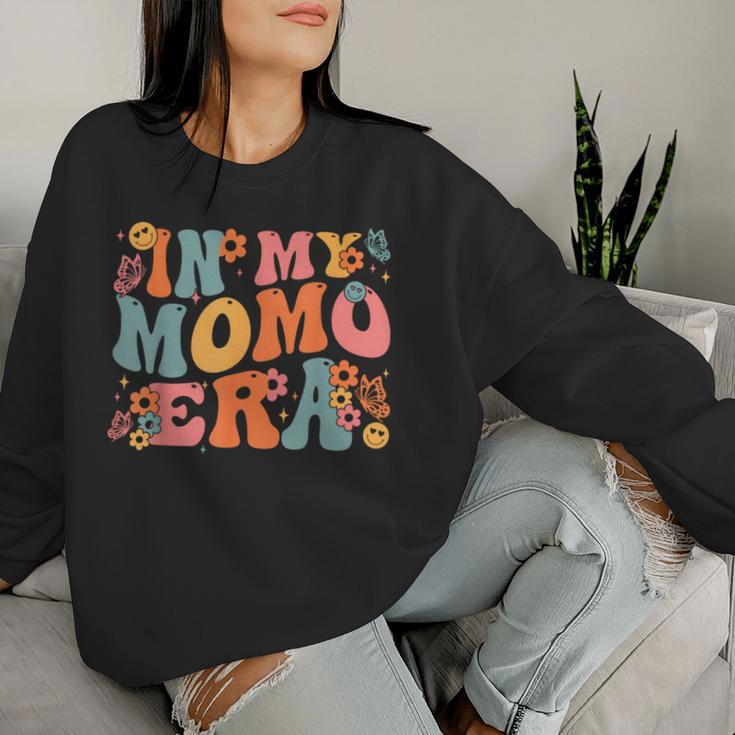 Retro Groovy In My Momo Era Baby Announcement Women Sweatshirt Gifts for Her