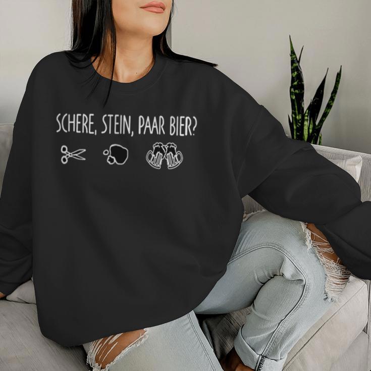 With Scissor Stone Pair Of Beer Sweatshirt Frauen Geschenke für Sie