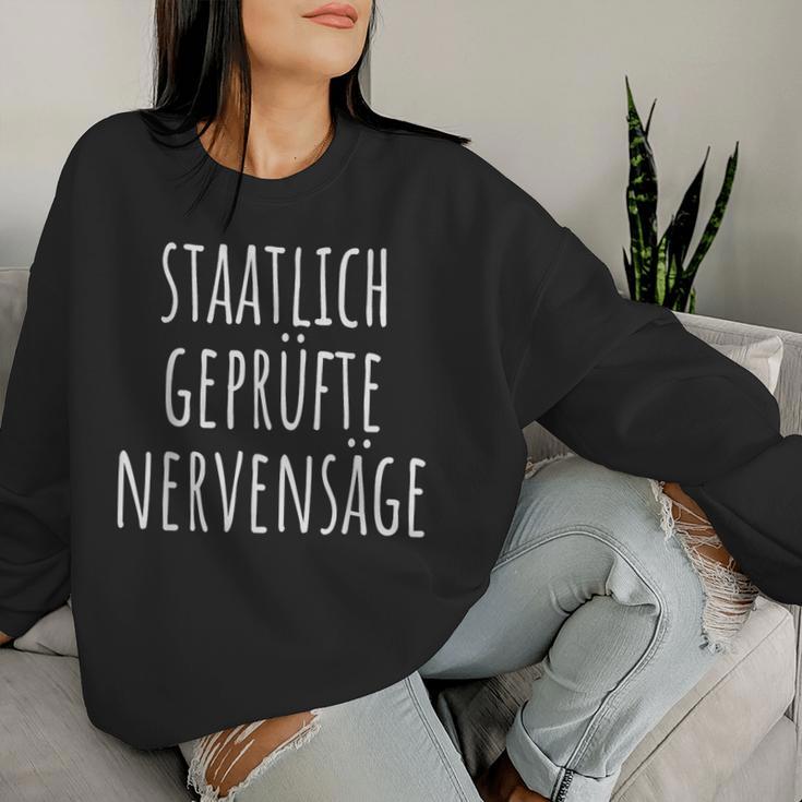 State Tested Nerve Saw Zicke Sister Irony Nerves Sweatshirt Frauen Geschenke für Sie