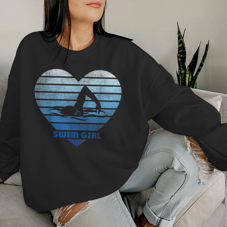 Swimm Girl Swimmer Swimming Girls' Sweatshirt Frauen Geschenke für Sie