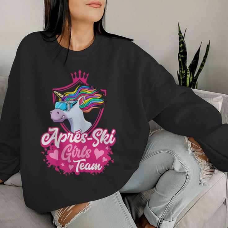 Women's Apres Ski Unicorn Girls Team Party Ski Goggles Girls Saying Sweatshirt Frauen Geschenke für Sie