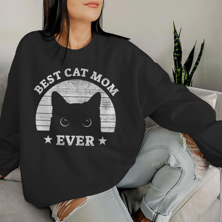 Women's Best Cat Mum And Cat Mummy Ever Retro Sweatshirt Frauen Geschenke für Sie