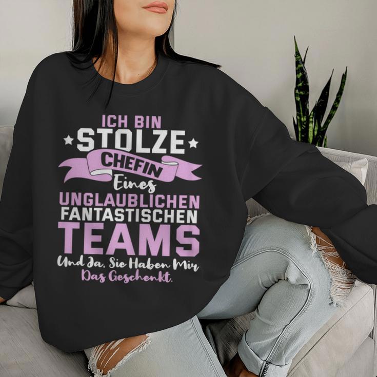 Women's Ich Bin Stolze Chefin Einer Unbelievably Fantastic Team Sweatshirt Frauen Geschenke für Sie