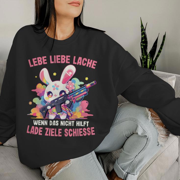 Women's Lebe Liebe Lache Wenn Das Nicht Hilft Laden Ziele Shooting Sweatshirt Frauen Geschenke für Sie