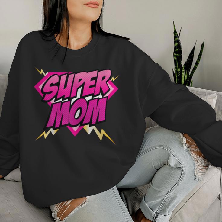 Women's Super Mom Superhero Mom Comic S Sweatshirt Frauen Geschenke für Sie