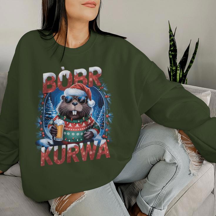 Bóbr Christmas Jumper Christmas Sauf Beer Costume Bobr Kurwa Sweatshirt Frauen Geschenke für Sie