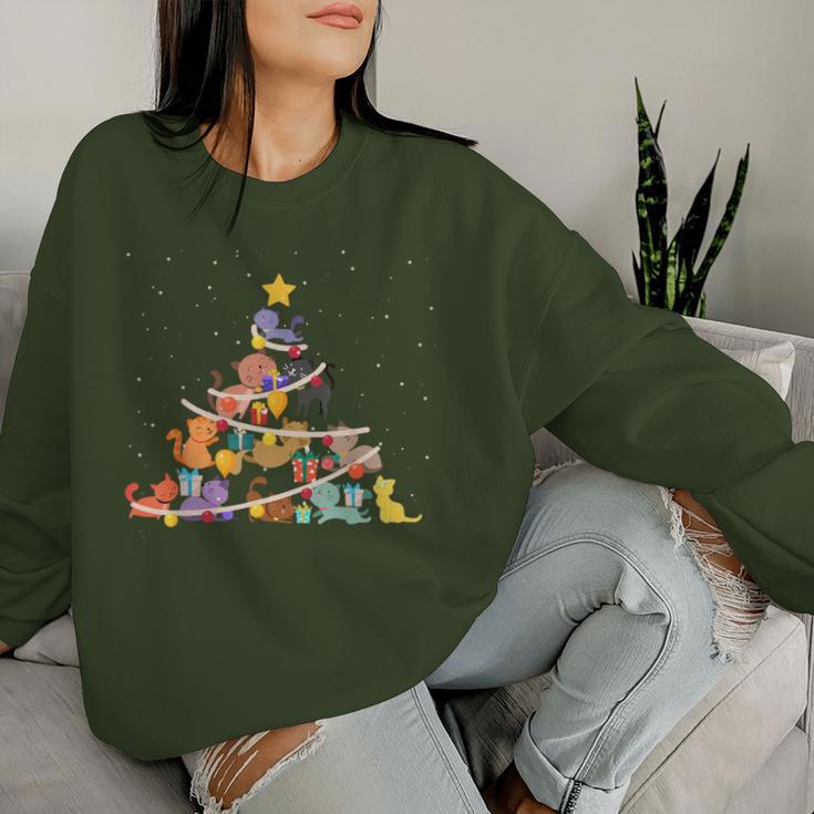 Cat Christmas Tree Cute Christmas Men Sweatshirt Frauen Geschenke für Sie