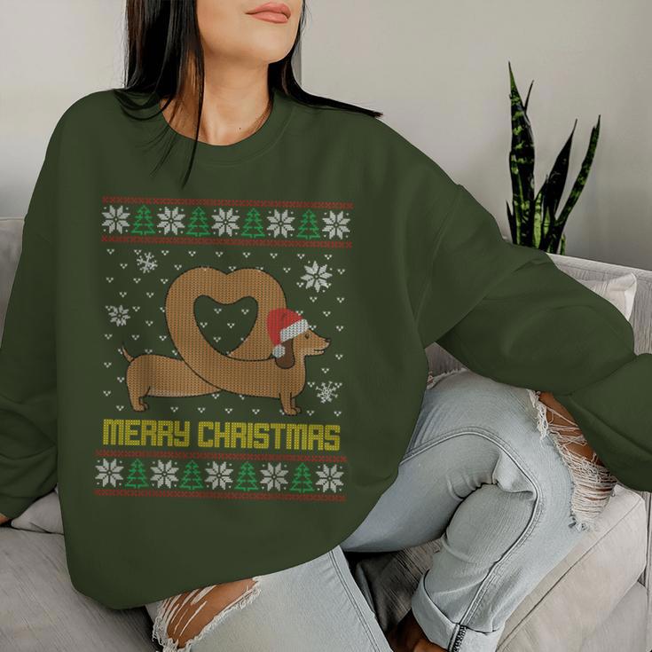 Dachshund Christmas Jumper Women's Christmas Jumper Ugly Sweatshirt Frauen Geschenke für Sie