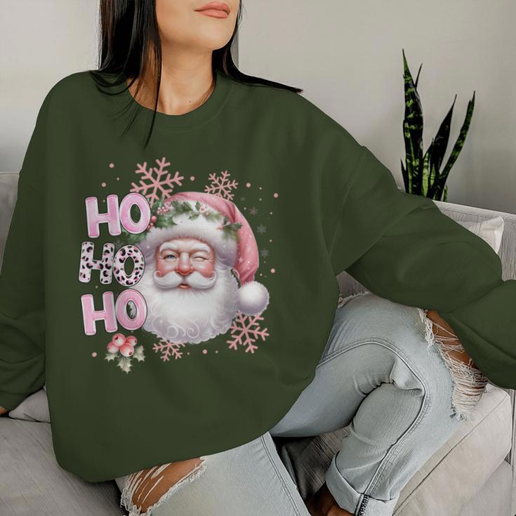 Santa Claus Pink Christmas Holidays Girls Sweatshirt Frauen Geschenke für Sie