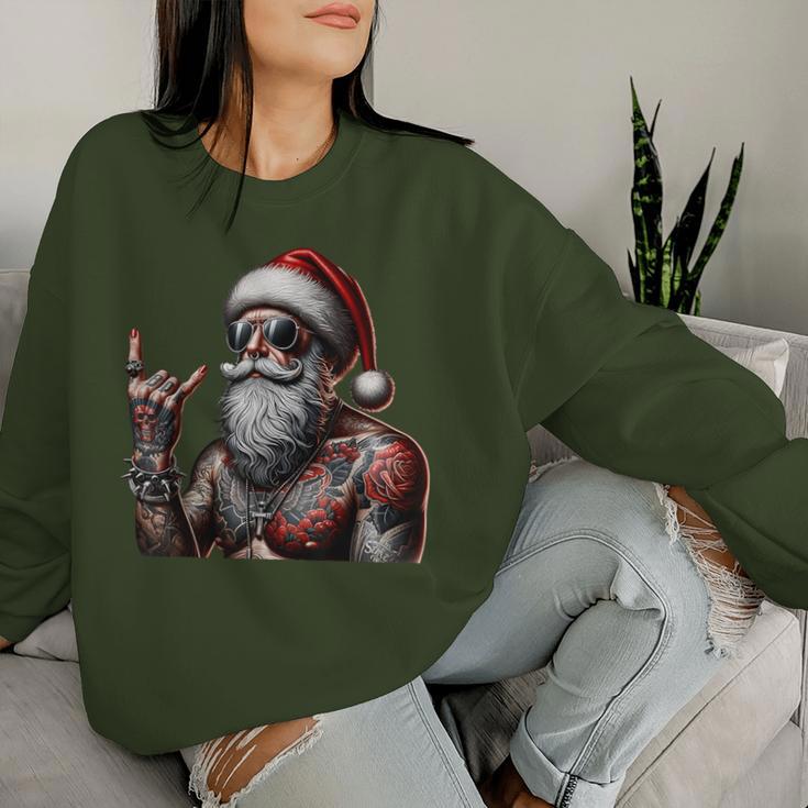 Tattooed Santa Claus Inked Christmas & Women Sweatshirt Frauen Geschenke für Sie