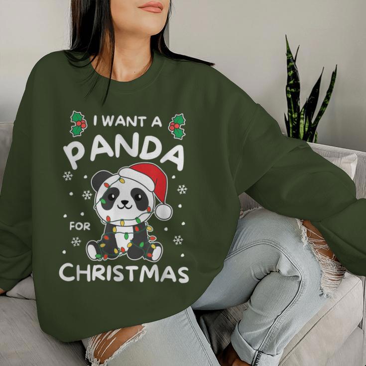 I Want A Panda For Christmas Cute Pandas Sweatshirt Frauen Geschenke für Sie