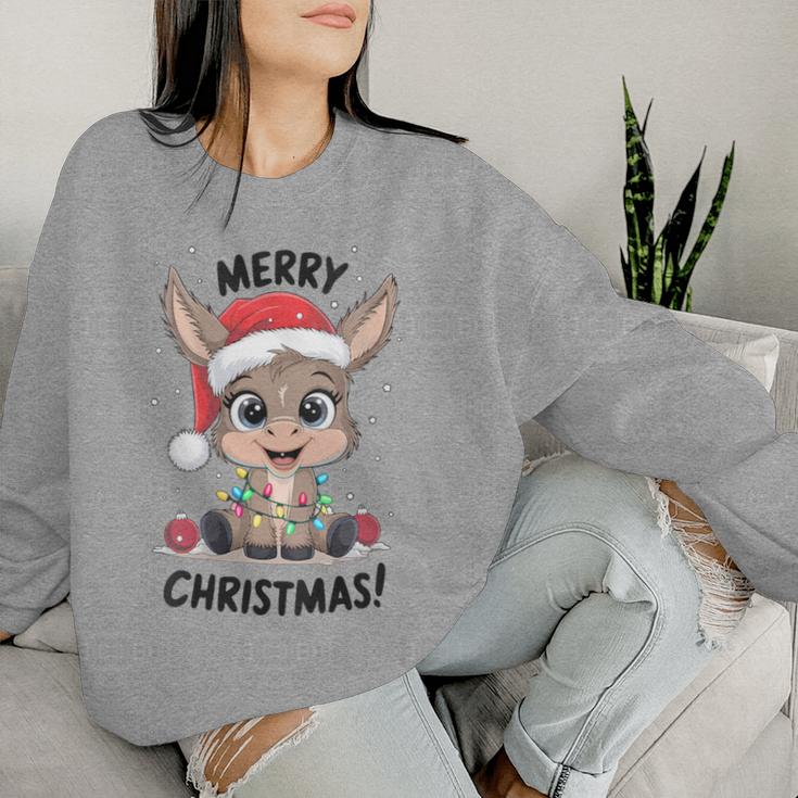 Âne Pull De Noël Animal De Ferme Drôle Merry Christmas Sweat-shirt pour femme Cadeaux pour elle