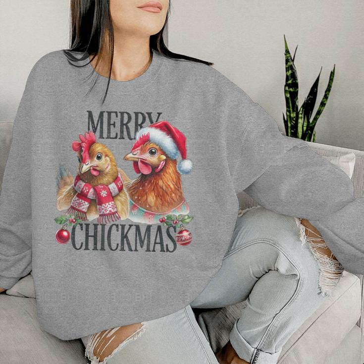 Merry Chickmas Chicken Christmas Jumper Christmas Farmer Sweatshirt Frauen Geschenke für Sie