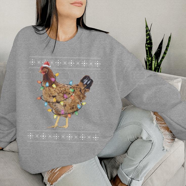 Ugly Christmas Sweater Chicken Christmas Sweatshirt Frauen Geschenke für Sie