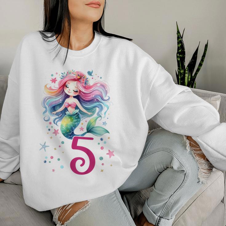 Children's Birthday 5 Mermaid Girls Five 5 Years Old Sweatshirt Frauen Geschenke für Sie