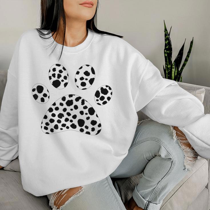 Dalmatian Dog Paw Polka Dot Polka Dot Women Sweatshirt Frauen Geschenke für Sie