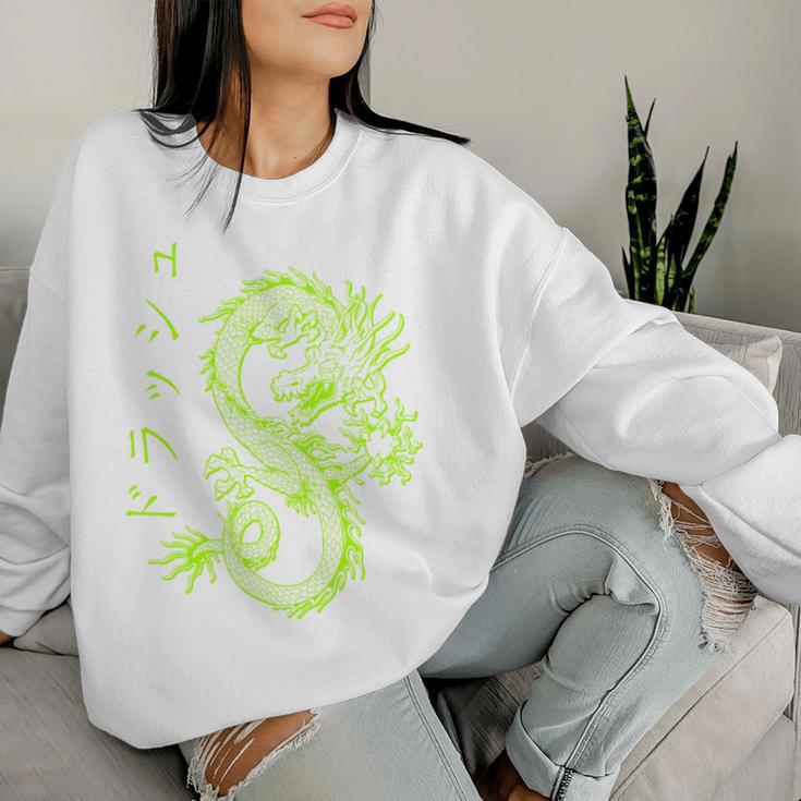 Dragon Streetwear E-Girl Aesthetic Retro 90S Japan Dragon S Sweatshirt Frauen Geschenke für Sie