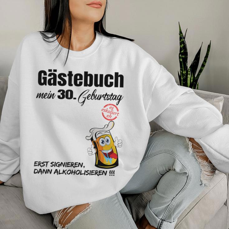 Guest Book 30Th Birthday Man Woman 30Th Birthday Decoration Sweatshirt Frauen Geschenke für Sie