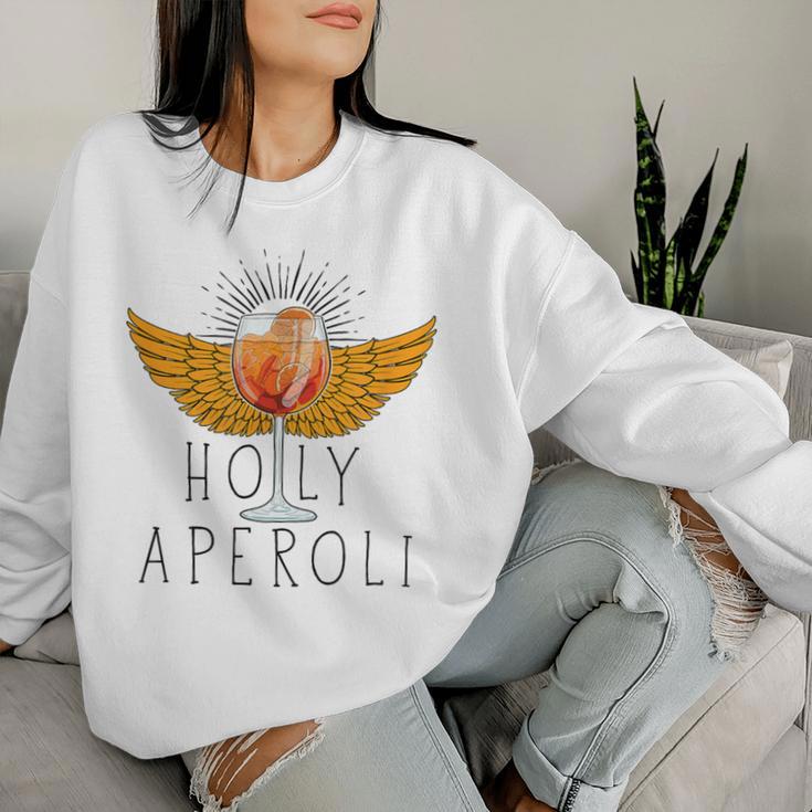 Holy Aperoli God Wine Glasses Saying Sweatshirt Frauen Geschenke für Sie