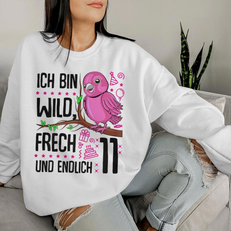 Ich Bin Wild Cheeky Und Endlich 11 Years 11Th Birthday Girl Sweatshirt Frauen Geschenke für Sie