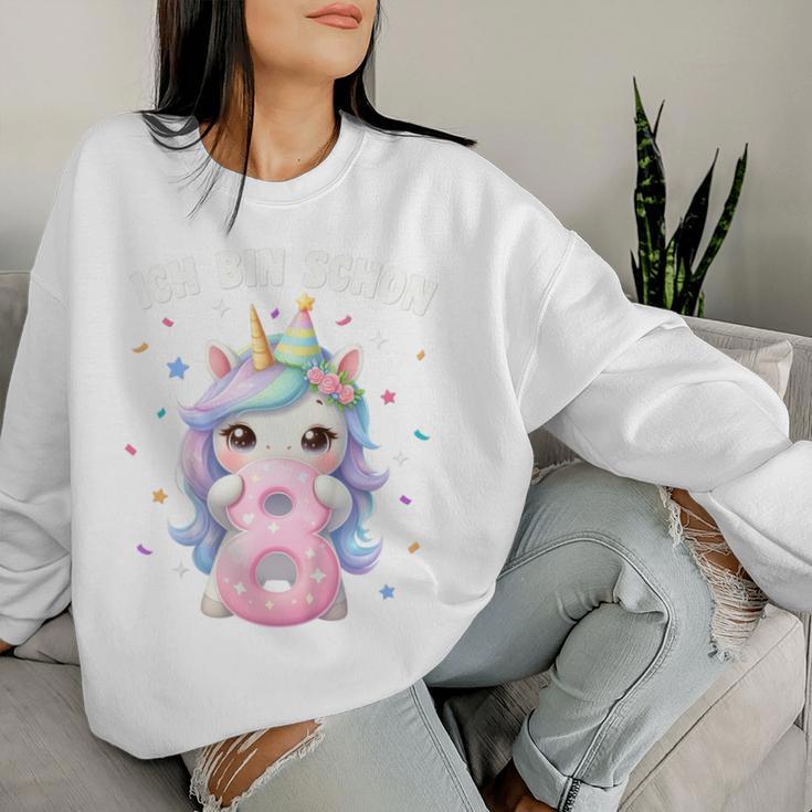 Kinder 8 Geburtstag Mädchen 8 Jahre Einhorn Party Outfit Einhorn Sweatshirt Frauen Geschenke für Sie