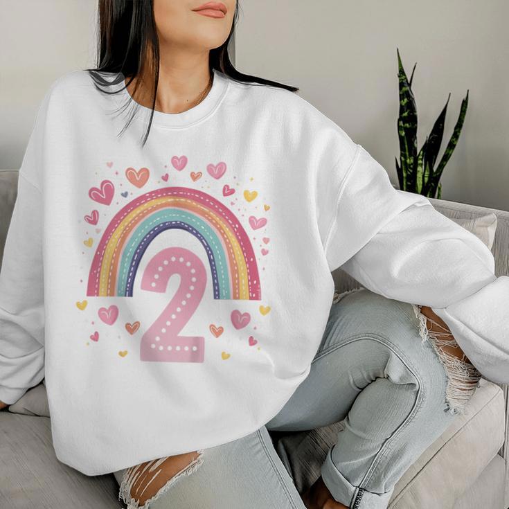 Kinder Geburtstag 2 Mädchen Regenbogen Fee Zwei 2 Jahre Sweatshirt Frauen Geschenke für Sie